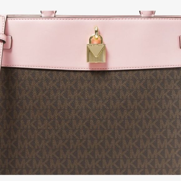 NWT MICHAEL KORS Gramercy Large Logo and Leather Satchel main image 8